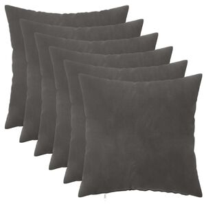 vidaXL Almofada com travesseiro HEERLEN 6 unid. Cinzento-Escuro Veludo