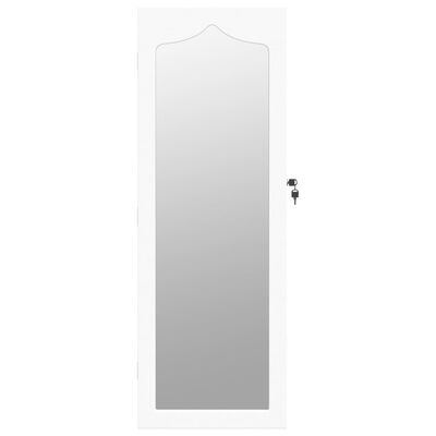 vidaXL Móvel para joias de parede espelhado 37,5x10x106 cm branco