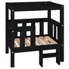 vidaXL Cama para c&atilde;es 65,5x50,5x70 cm madeira de pinho maci&ccedil;a preto
