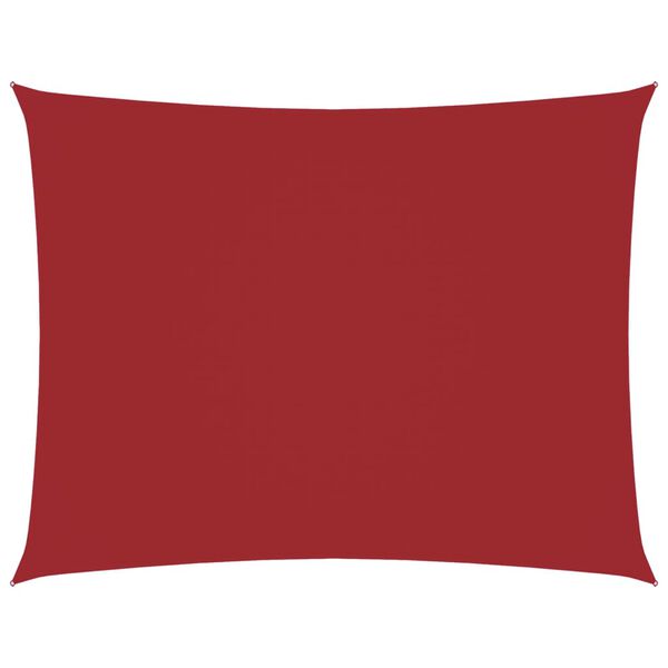 vidaXL Para-sol estilo vela tecido oxford retangular 3,5x4,5m vermelho