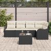 vidaXL Conjunto de Sofá de Jardim 6 pcs Preto Rattan Sintético