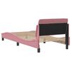 vidaXL Estrutura de cama com cabeceira Dover 90x190 cm veludo rosa
