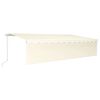 vidaXL Toldo retr&aacute;til manual com estore/LED 6x3 m cor creme