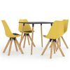 vidaXL 5 pcs conjunto de jantar preto e amarelo