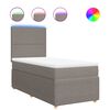 vidaXL Cama com molas/colch&atilde;o 100x200 cm tecido cinza-acastanhado