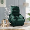 vidaXL Poltrona reclinável elevatória elétrica tecido verde-escuro