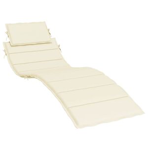 vidaXL Almofad&atilde;o p/ espregui&ccedil;adeira 186x58x4 cm tecido oxford creme