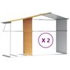 vidaXL Abrigo de jardim 277x279x179 cm a&ccedil;o galvanizado castanho-claro