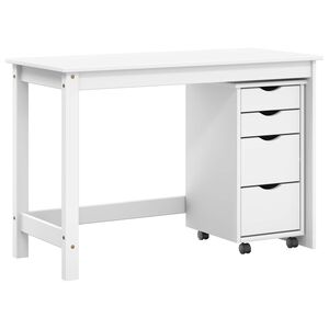 vidaXL Mesa e Arm&aacute;rio sobre Rodas MOSS 2 unid. Branco