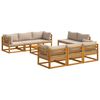 vidaXL Conjunto de lounge de jardim modular de 9 pe&ccedil;as Natural