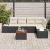 vidaXL Conjunto de Sof&aacute; de Jardim com almofada 6 pcs Preto vime PE