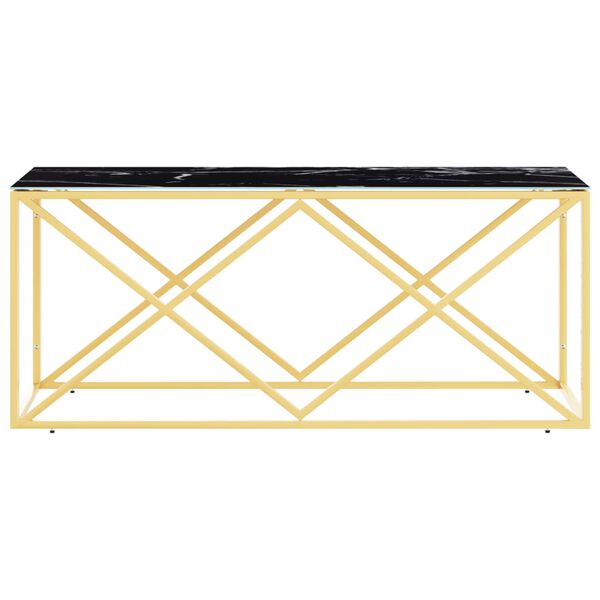 vidaXL Mesa de centro 110x45x45 cm a&ccedil;o inoxid&aacute;vel e vidro