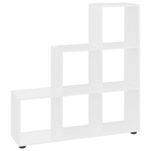 vidaXL Estante em escada derivados de madeira 107 cm branco brilhante
