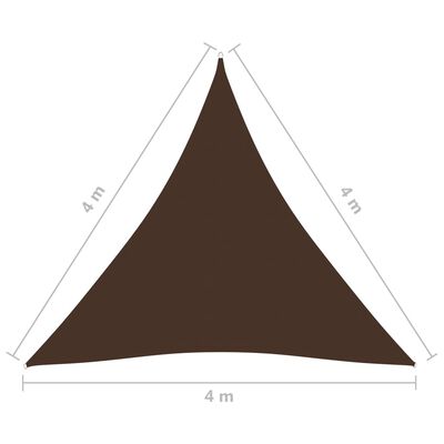 vidaXL Para-sol estilo vela tecido oxford triangular 4x4x4 m castanho