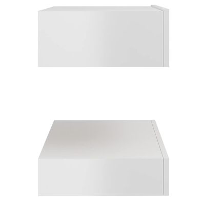 vidaXL Mesa de cabeceira 60x35 cm contraplacado branco brilhante