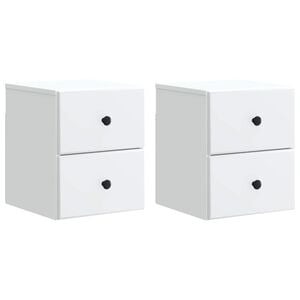 vidaXL Gabinete de Canto Montado na Parede 2 unid. Branco