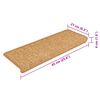 vidaXL Tapetes escada adesivos aspeto sisal 15 pcs 65x21x4 cm sisal