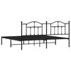 vidaXL Estrutura de cama com cabeceira 200x200 cm metal preto