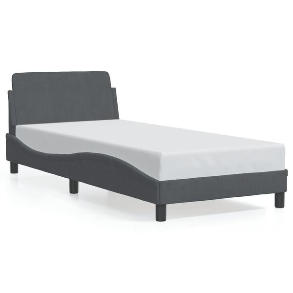 vidaXL Estrutura de cama Dover 80x200 cm veludo cinzento-escuro