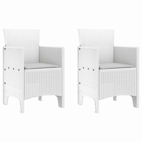 vidaXL Cadeira de Jardim 2 pcs Branco 53 x 49 x 85 cm Polipropileno