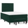 vidaXL Cama boxspring com colch&atilde;o 120x190 cm veludo verde-escuro