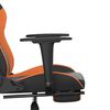 vidaXL Cadeira gaming massagem c/ apoio pés couro artif. preto/laranja