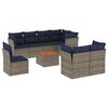 vidaXL 9 pcs conjunto sof&aacute;s p/ jardim c/ almofad&otilde;es vime PE cinzento