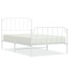 vidaXL Estrutura de cama com cabeceira e p&eacute;s 107x203 cm metal branco