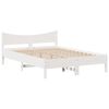 vidaXL Estrutura cama c/ cabeceira 140x190 cm pinho maci&ccedil;o branco