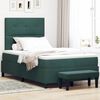 vidaXL Cama Box com colch&atilde;o Verde Escuro 120 x 200 cm Veludo