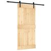 vidaXL Porta Deslizante Natural e Preto 95 x 210 cm