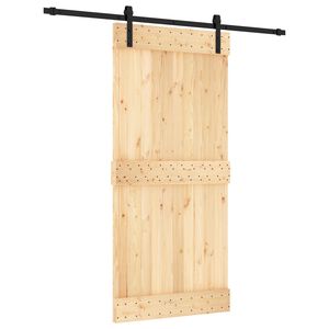 vidaXL Porta Deslizante Natural e Preto 95 x 210 cm