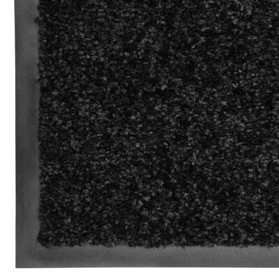 vidaXL Tapete de porta lavável 120x180 cm preto