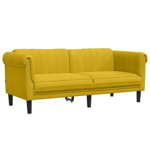 vidaXL Sof&aacute; de 2 lugares veludo amarelo
