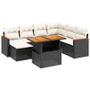 vidaXL 8 pcs conjunto sof&aacute;s de jardim com almofad&otilde;es vime PE preto