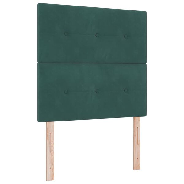 vidaXL Cama Box Spring LED Verde Escuro 120 x 190 cm tecido