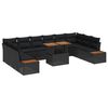 vidaXL Conjunto de Sof&aacute; de Jardim 11 unid. Preto vime PE