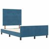 vidaXL Cama Box com cabeceira Azul Escuro 120 x 190 cm Veludo