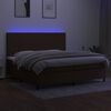 vidaXL Cama box spring c/ colch&atilde;o/LED 200x200cm tecido castanho-escuro