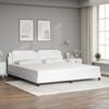 vidaXL Estrutura de cama sem colch&atilde;o Zadar couro artificial 200x200 cm branco