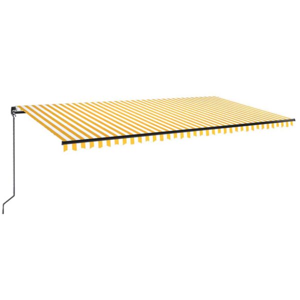 vidaXL Toldo retrátil manual 600x350 cm amarelo e branco
