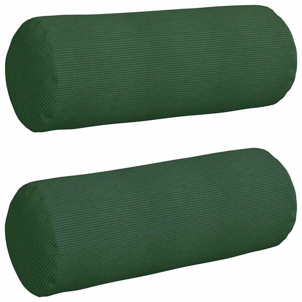 vidaXL Almofadas de Apoio 2 pcs Verde Escuro Ø 25 x 70 cm
