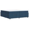 vidaXL Estrutura da Cama com colch&atilde;o Azul 200 x 200 cm tecido