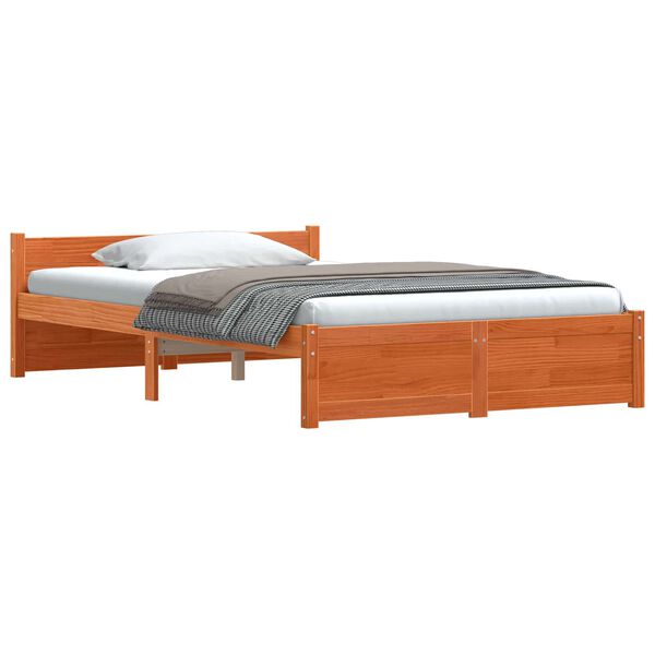 vidaXL Estrutura da Cama Marrom Cera 205.5 x 95.5 x 51 cm
