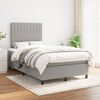 vidaXL Cama boxspring com colch&atilde;o 120x190 cm tecido cinzento-claro