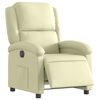 vidaXL Poltrona reclinável elétrica couro genuíno cor creme