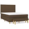 vidaXL Cama com molas/colch&atilde;o 140x200 cm tecido castanho-escuro