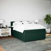 vidaXL Cama com molas/colch&atilde;o 160x200 cm veludo verde-escuro