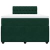 vidaXL Cama boxspring com colch&atilde;o 120x200 cm veludo verde-escuro