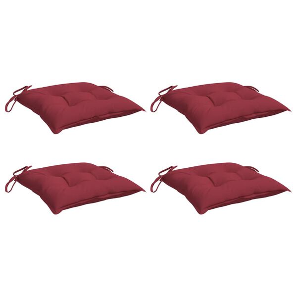 vidaXL Almofad&otilde;es de cadeira 4 pcs tecido oxford vermelho tinto